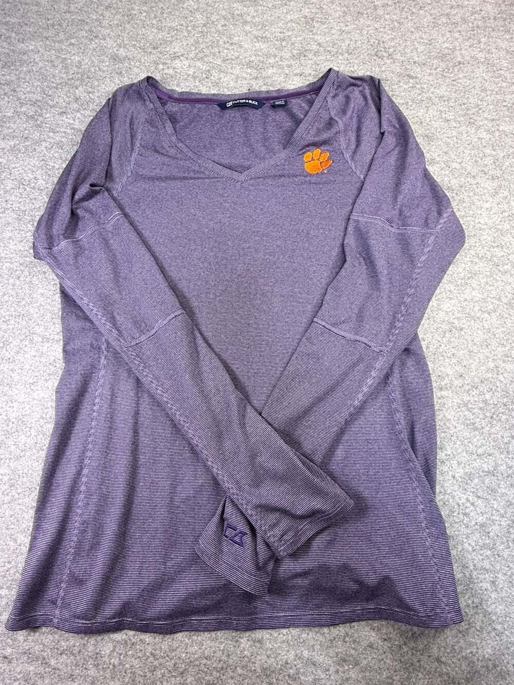 Cutter & Buck Clemson Tigers Women's Long Sleeve V-Neck Performance Shirt